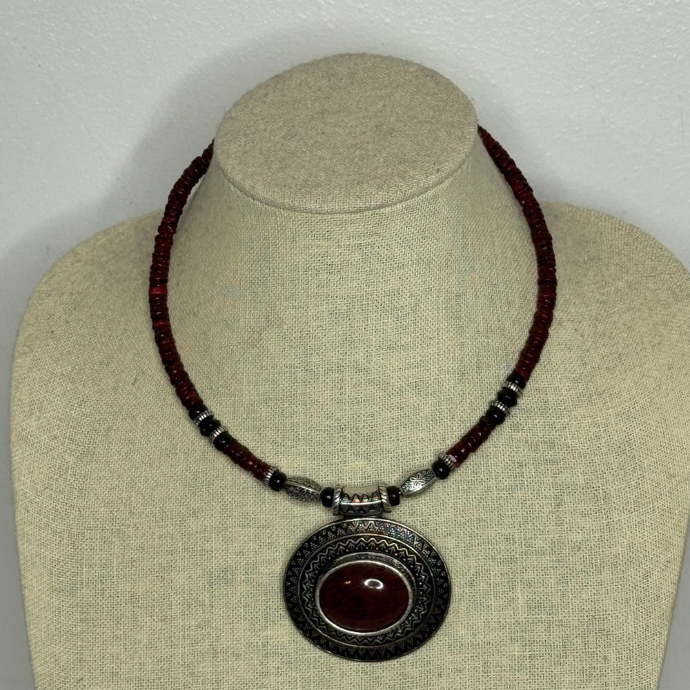 Premier Designs Red Spice BOHO Collar Pendant Necklace